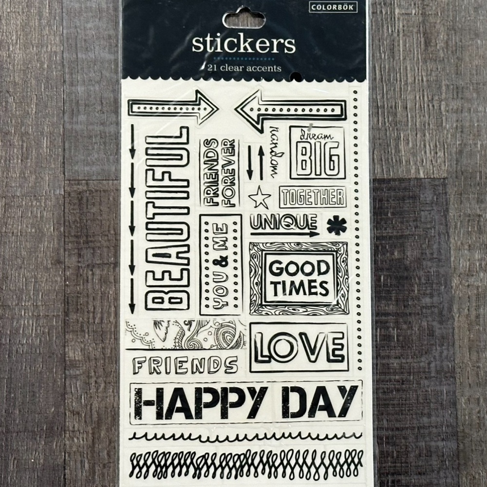 💞 New Clear Accent Caption Scrapbook Stickers